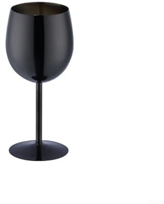 Niceminiwall Verre à vin en acier inoxydable 304 350 ml – Tasse à pied incassable pour boire en extérieur – Conservation des boissons fraîches – Plusieurs couleurs disponibles (noir)