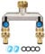 Brass Hose Splitter, 3/4 Inch 2 Way Faucet Diverter, Garden Hose Splitter with 2 Individual Valve and 2 Adapter, Heavy Duty Brass Tap Splitters for Timer, Garden