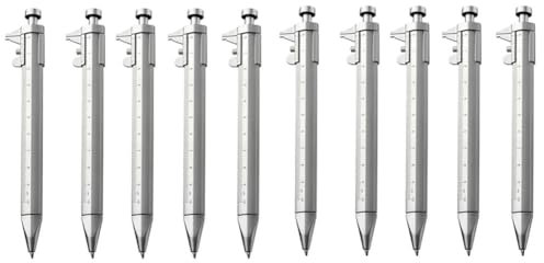 Inkoby 10 Stk. Schieblehre 0-100mm Kugelschreiber Multifunktions-Gadget für Männer Frauen Holzarbeiter Studenten