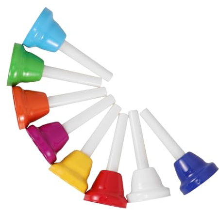 Garneck 8stücke Teiliges Set Bunter Handglocken Diatonische Metall-musikinstrumente Schlag-musikspielzeug Für Junge Mädchen Musikunterricht Festivals Kirchenchor