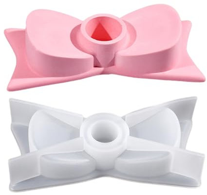 Kerzenhalter-Form aus Kunstharz, Schleife, Kegelhalter, Silikonformen, 12 x 5,7 x 3,8 cm, Kunsthandwerk und dekorative Gießform für Beton, Zement, Gips