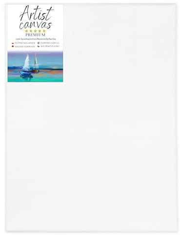 GP TONER Toile à Peindre Blanc Toiles Fournitures Artiste Peinture Différentes Tailles Lattes de Bois 50x70 cm Adaptées pour Acryliques, Huile, Aquarelle, Enfants, Débutants