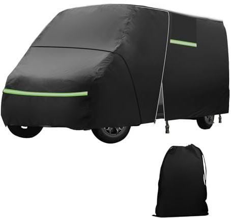 Vollständige Autoabdeckung für Mercedes Sprinter 2006-2025, wasserdichter Wohnmobil-Überzug mit seitlichem Türreißverschluss, winddichten Bändern, Regen, Schnee, UV, Staub, Allwetter, Hagelschutz