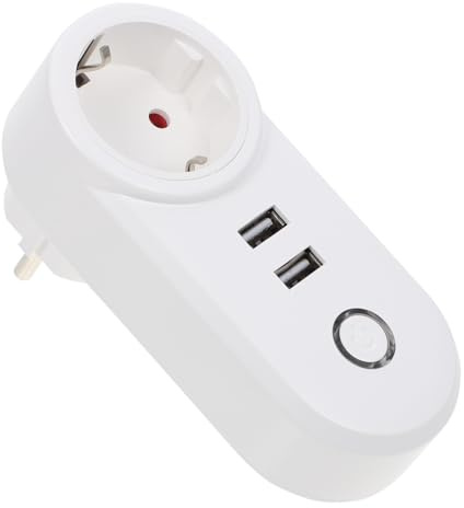 DOITOOL Enchufe Inteligente Wifi con Doble USB Control Remoto Móvil Compatible con Hogar Diseño Duradero y Estructura Sencilla para Uso Práctico Casa