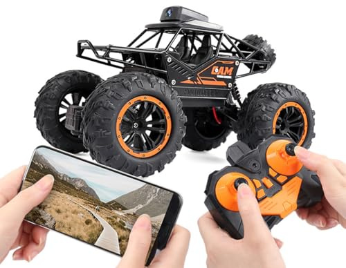 bergxperten Carro Espía 4x4 Todo Terreno con Cámara y Control Remoto – Juguete Interactivo para Niños, Vehículo RC Recargable de Aventura y Exploración