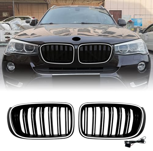 Auto Frontstoßstange Nieren Kühlergrill für BMW X3 F25 X4 F26 LCI 2014-2017 Schwarz