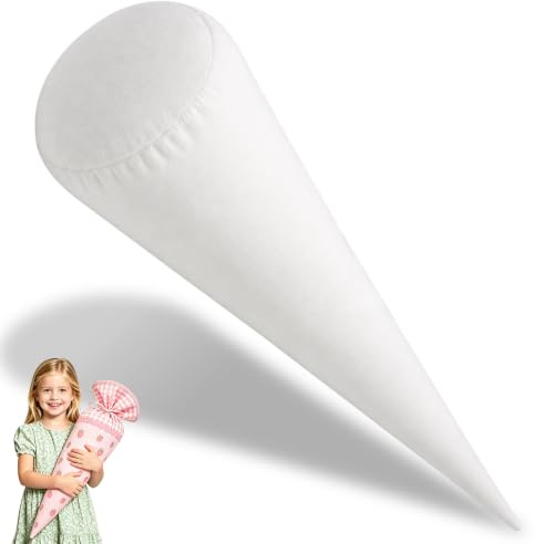 VTMJ Kissen Schultüte 70 cm, Schultüte Füllung Stoff Kissen, Weicher Schultütenkissen, Einschulungstüte Innenkissen, Großes Zuckertüten Inlett, Kissenfüllung Schulanfang für Junge und Mädchen