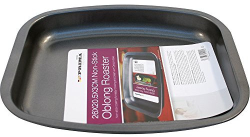 PRIMA Small Non Stick Roasting TIN Tray 26x20.5x3cm, Carbon, Black, One Size