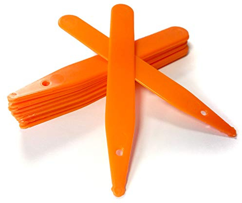Elixir Gardens L4 Plastic Re-Usable Plant & Flower Labels | Pen & Pencil Compatible | from 50-10000 | 4 / 10cm Orange Stick in Label x 500