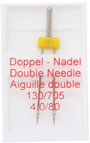 Zwillingsnadel/Doppelnadel - 4.0/80 - mit Flachkolben, für Stretch- und Jersey-Stoffe sowie Feinstrick und Maschenware für Haushaltsnähmaschinen