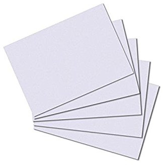 Karteikarten Sparpaket DIN A7 400 Stück in 6 Farben auswählbar (weiß blanko)