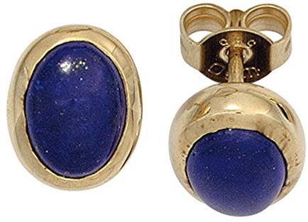 Jobo Damen-Ohrstecker aus 14 Karat 585 Gold mit Lapislazuli Oval