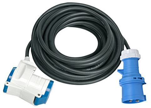 Brennenstuhl 1167415 Prolunga 10 M Cee 3 Poli IP 44 con Presa Angolare per Caravan, Nero