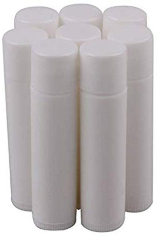 50PCS 5ml Empty Refill White Plastic Lip Gloss Balm LipStick Tubes Chapstick Sample Packing Vials Holder Bottles DIY Beauty Tool with Twist Bottom and Top Cap