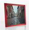 Orion Deluxe Bilderrahmen Posterrahmen 50x70 cm Farbe und Verglasung wählbar Rot Knallrot Ferrarirot 70x50 cm mit weisser Rückwand und klarem Kunstglas 1 mm
