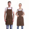 BIGHAS H-Stil Schürze mit Tasche für Damen und Herren, verstellbar, große Größe, bequem, Küche, Zuhause, Kochen, 12 Farben (Brown)