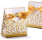 Anyasen 50 Stück gastgeschenke goldene Hochzeit Süßigkeiten Kasten Bonbons Geschenkschachtel Confetti Geschenkbox Klein Gastgeschenk mit Band für Hochzeit Geburtstag Weihnachten (Gold)
