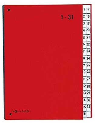 PAGNA Pultordner 24329-01 DIN A4 1-31 32Fächer Polypropylen rot