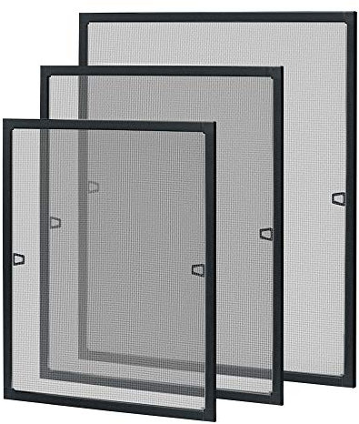 UISEBRT - Zanzariera per finestra, con telaio in alluminio, zanzariera senza fori e viti, 100 x 120 cm, antracite