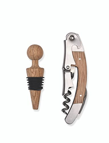 Bottle Opener and Stopper Set by Garden Trading | Crafted in Oak & Stainless Steel