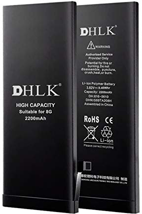 DHLK® Akku Batterie Ersatz mit höher Kapazität kompatibel mit iPhone 8 - Optimale Leistung, verlängerte Lebensdauer/Kapazität 2220 mAh [2 Jahre Garantie]