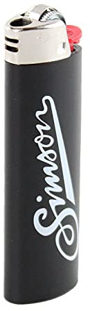 BIC-Feuerzeug, schwarz mit Simson - Logo + Schriftzug: Allzeit Gute Fahrt