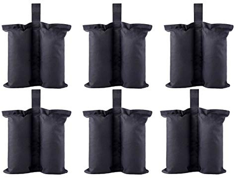 JPJYE Bolsas de peso para refugios instantáneos de , para carpa de arena, para tienda de campaña de pesaje, bolsa para pies pesados, tamaño grande, 6, negro