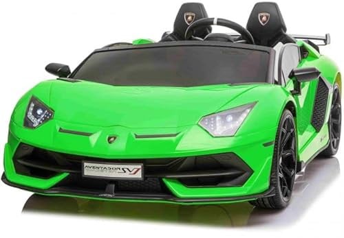 Licensed SVJ 24V Drift Model Ride On Electric Car - Green | Outdoor Toys | 2.4G Parental Remote, USB/TF/AUX Connectivity, Music, Lights, Opening Doors, Soft Start
