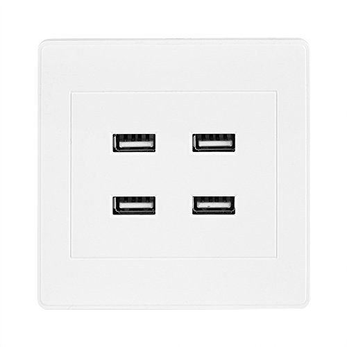 BORDSTRACT USB Steckdose, Schuko Steckdose mit 4 USB Anschluss DC 5V, Schuko USB Steckdose Unterputz, Wandsteckdose Ladegerät für elektronische Geräte, Smartphone oder Kamera (110~250V)