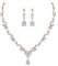 EVER FAITH Hochzeit Schmuck-Set für Damen, Cubic Zirkonia Mode floralen Blatt Rebe Halskette und baumeln Ohrringe Set Rose-Gold-Ton