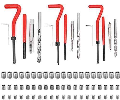 Yuhtech Gewindereparatursatz, 75 Pcs Gewinde-Reparatursatz M5 M6 M8 Gewinde-Reparatur-Satz Gewindereparatur Gewinde Reparatur Satz