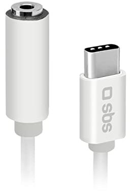 SBS Audio-Adapter, 3,5 mm Klinkenstecker auf USB-C-Stecker, Metallstecker, für Smartphone, Kopfhörer, HiFi-Stereo, Lautsprecher und Kopfhörer, 9 cm langes Kabel für Musik und Anrufe