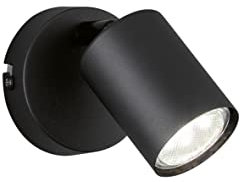 Fischer & Honsel LED Wandleuchte Vano mit Schalter Schlichter Wandspot für Wohnzimmer Flur Schlafzimmer GU10-Fassung Metall Sandschwarz 8 x 11cm 30368