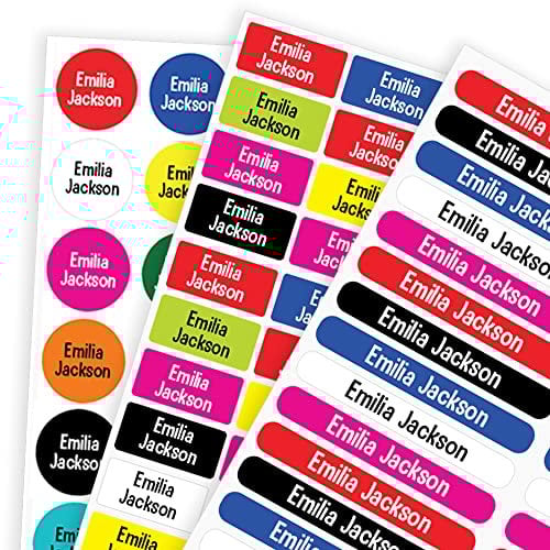 Pack of 55 Kids Labels Self Adhesive Waterproof Personalised Name Stickers for Water Bottles School Items Packwith®