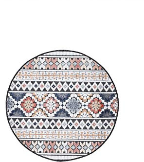 carpetfine In- und Outdoor Teppich Deja Rund Dunkelblau Ø 100 cm | Moderner Teppich Wetterfest für Balkon, Terasse, Garten, Wohn- und Schlafzimmer