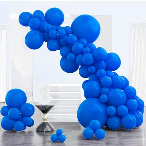 PartyWoo Royal Blue Balloons 102 pcs Different Sizes of 18 12 10 5 Inch Dark Blue Matte Balloon Arch Kit Garland for Graduation Gender Reveal Baby Shower Birthday Party Decorations Blue-Y59