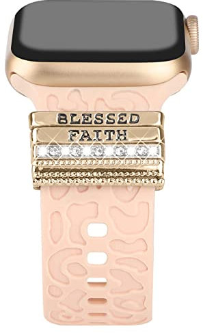 POPIGROUND Watch Band Charms Decorative Rings Loops Compatible with Apple Watch 38/40/41mm 42/44/45mm Slide Metal Watch bands Accessories Charm for iWatch Series 7 6 5 4 3 2 1 (No Watch Band)