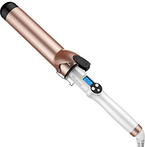 Hoson 45mm Lockenstab Pro Curl, Keramik Turmalin Beschichtung Lockenstab, LCD Display 9 Hitzeeinstellung 110 ℃ -210 ℃ mit Handschuh für alle Haartypen