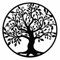 Arbre de vie en métal - Décoration murale arbre de vie - Décoration murale pour balcon, terrasse, porche, chambre à coucher, salon, jardin, bureau et ferme (noir, 30 x 30 cm) (oiseau vide)