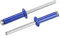 sourcing map Aluminum Blind Rivets, 5mm x 20mm (13/64 x 25/32) Open End Rivet Flat Round Head for Joining Metal Plate Leather, Blue 25 Pcs