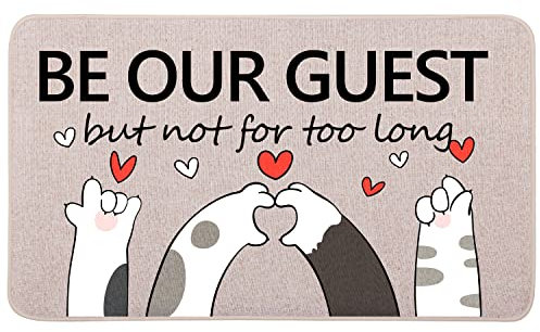 YOUWOUS Be Our Guest Fußmatten, 43,2 x 73,3 cm, dekorative Willkommensmatten für den Außenbereich, niedliche Bauernhaus-Fußmatten für Haustürdekorationen
