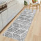 Tinyboy-hbq Teppichläufer für Flure rutschfest, Waschbar Läufer Flur Lange Weiche Kücheläufer Grau Flur Teppich für Schlafzimmer Flure Wohnzimmer Küche (Elfenbein/Grau, 60 x 300 cm)