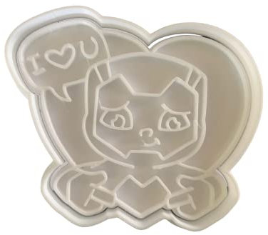 The Cookie Cutter Hub 11 cm Valentinstag Superheld I Love U Ausstechform und passender Präger für Kekse, Kekse, Ton, Backen, Dekoration