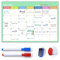 Skaaisont Whiteboard Calendar, Reusable A3 Monthly Planner Magnetic with 2 Dry Erase Markers, Magnetic Calendar for Fridge for Adults and Children