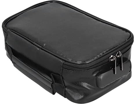 OUKENS Sac de Documents Ignifuge avec Serrure, boîte de Rangement de Documents Ignifuge étanche avec Fermeture à glissière Petit Sac de Documents Ignifuge Portable adapté aux Voyages(Noir)