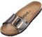 Palado Pantoletten Damen Malta EGS Metallic - bequeme Sandalen Made in Spain - Hausschuhe mit dämpfendem Kork-Fußbett - modische Sommerschuhe Anthrazit UK3,5 - EU36