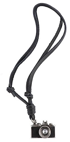 ABOOFAN Pendant Long Necklace Boho Vintage Necklace Camera Pendant Adjustable Leather Strap Minimalist Jewelry for Men and Women