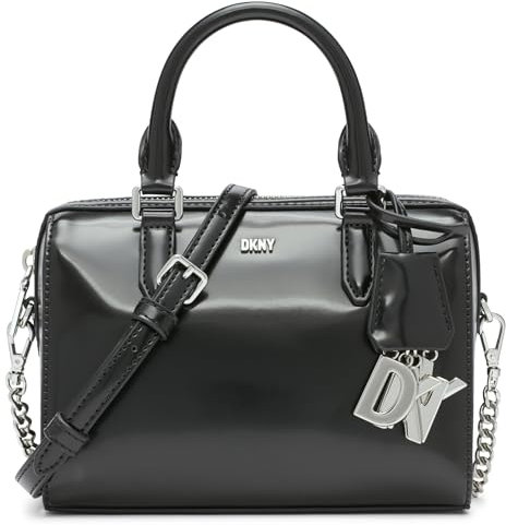 DKNY Damen Paige Small Duffle Bag Satchel, Einheitsgröße, schwarz/silber, Einheitsgröße