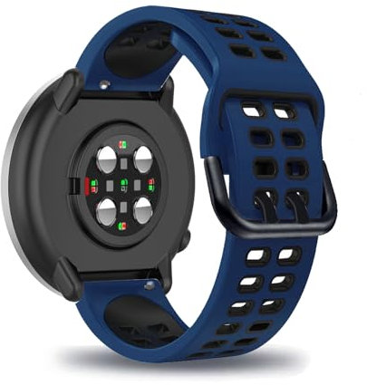 LXURY Silikon Armband für Polar Unite/Polar Pacer - Atmungsaktiv, Doppelloch, Verstellbar, Unisex, Schwarz, One Size