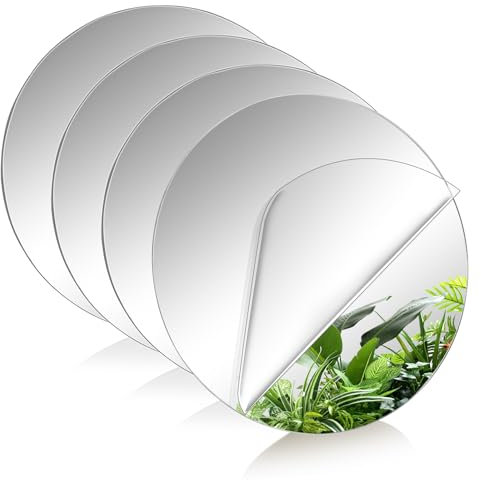LDXDRU Lot de 4 miroirs autocollants ronds en acrylique pour porte de salle de bain, chambre à coucher - 30 cm